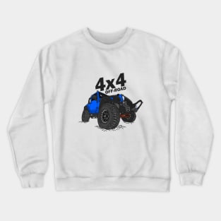 4x4 Off Road Jeep Blue Crewneck Sweatshirt